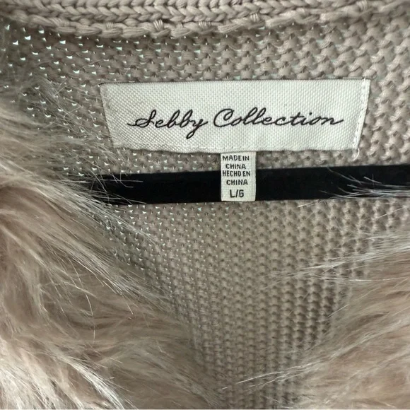 Sebby Collection Women Size L Faux Fur Vest/Beige/Natural Color - Picture 2 of 9